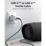 Goobay usb-c snellader nano (65 w) en usb-c textielkabel (zwart, 1 meter)