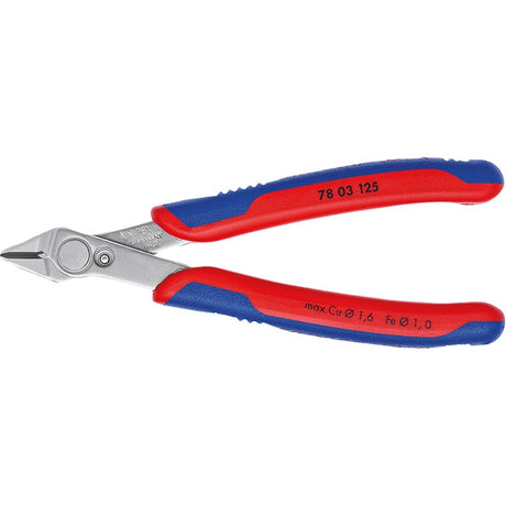 Knipex electronic super knips 78 03 125 elektronica-tang (blauw)