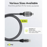 Goobay netwerkadapter usb-c 3.2 gen1 naar rj-45 (zwart zilver, 2 meter)