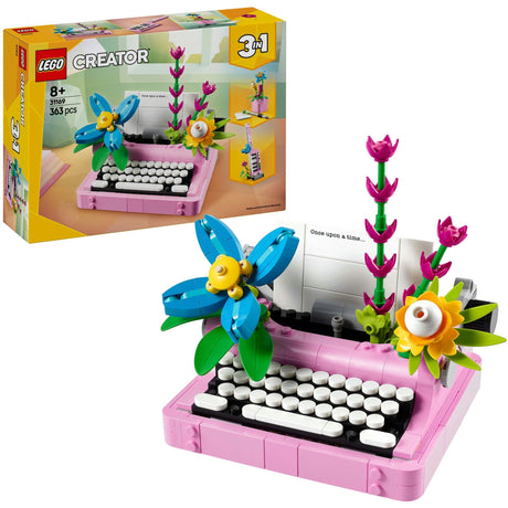 Lego creator 3in1 typemachine met bloemen, keytar en bloempot speelgoed voor kinderen 31169