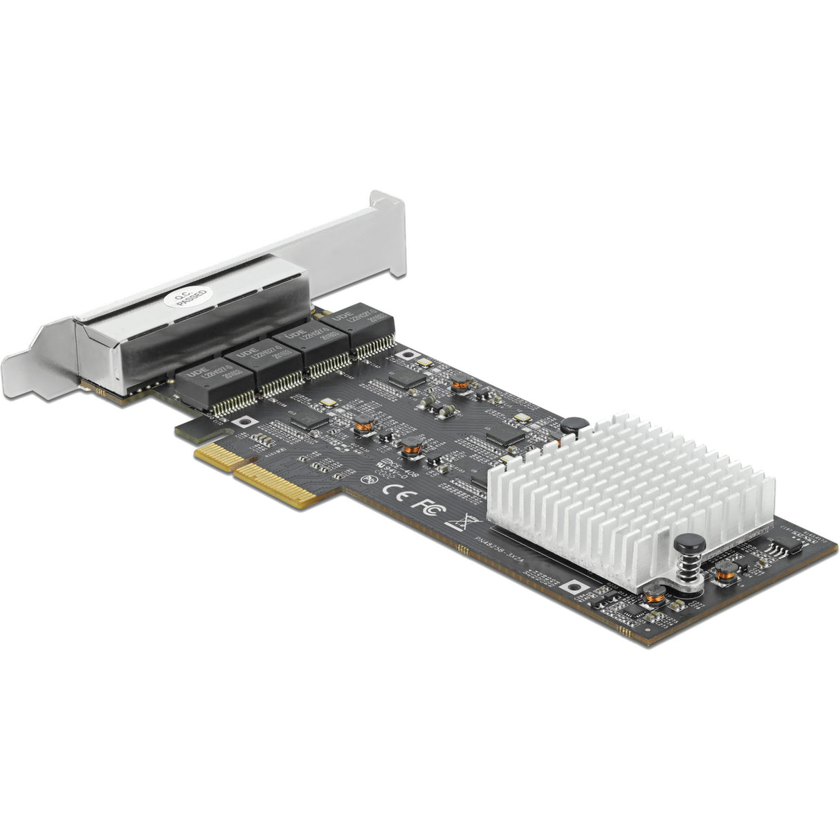 Delock pci express x4 naar 4 x rj45 2,5 gbe netwerkadapter