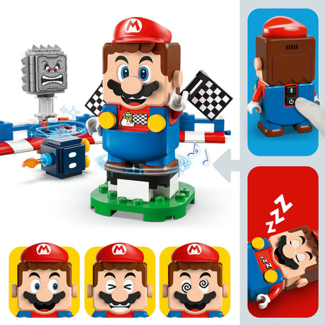 Lego super mario - mario kart - interactieve mario en standaardkart constructiespeelgoed (72043)