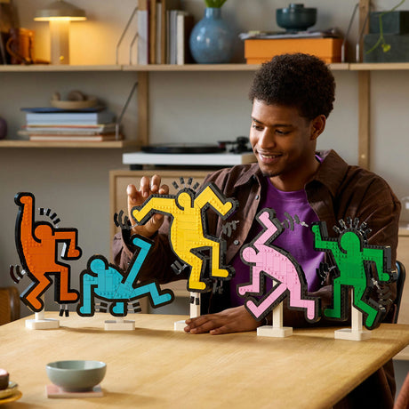Lego art keith haring – dansende figuren decoratie bouwpakket voor volwassenen 31216