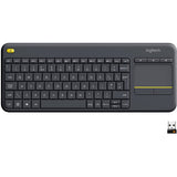 Logitech k400 plus toetsenbord (antraciet, eu lay-out (qwerty))