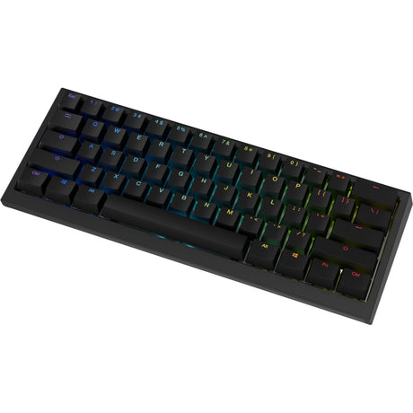 Ducky one x mini wireless rgb mechanisch toetsenbord (zwart, us lay-out (qwerty), inductive, 60%, hot-swappable, pbt, 2.4 ghz | bluetooth | usb-c)