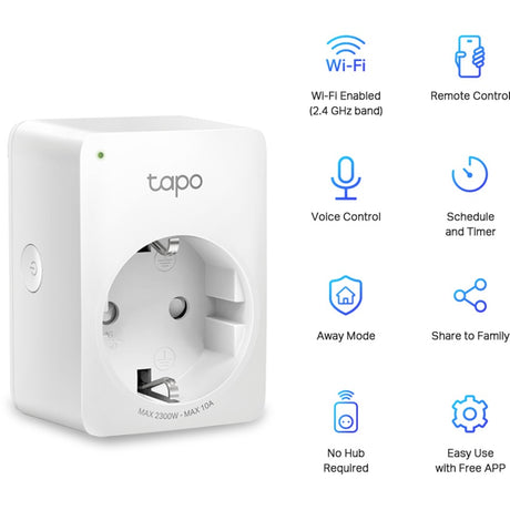Tp-link tapo p100 mini smart wifi-stopcontact (4 pack) schakel stekkerdoos (wit, 4 stuks)