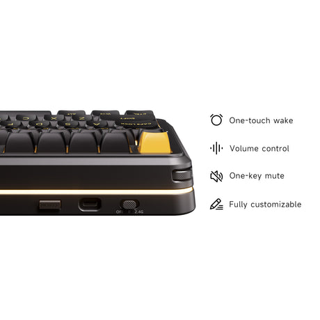 Mchose k99 v3 wireless mechanical keyboard (zwart, us lay-out (qwerty), kailh box icy creamsicle, 99%, rgb, pbt keycaps, hot-swap, 2.4 ghz | bluetooth | usb-c)