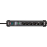 Brennenstuhl premium-line overspannings- beveiliging 26000a 6-voudig zwart 1,8m h05vv-f 3g1,5
