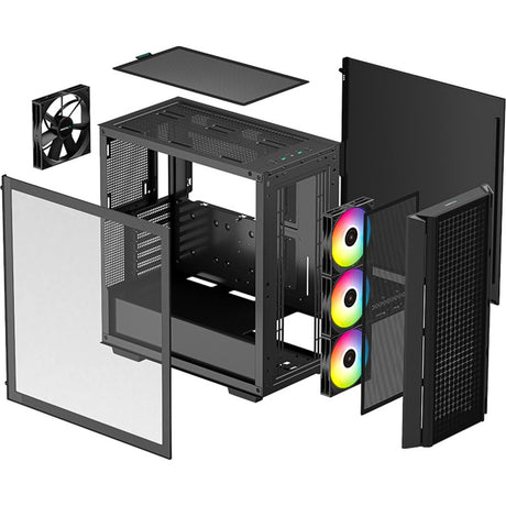 Deepcool cg540 midi tower behuizing (zwart | 2x usb-a | window)