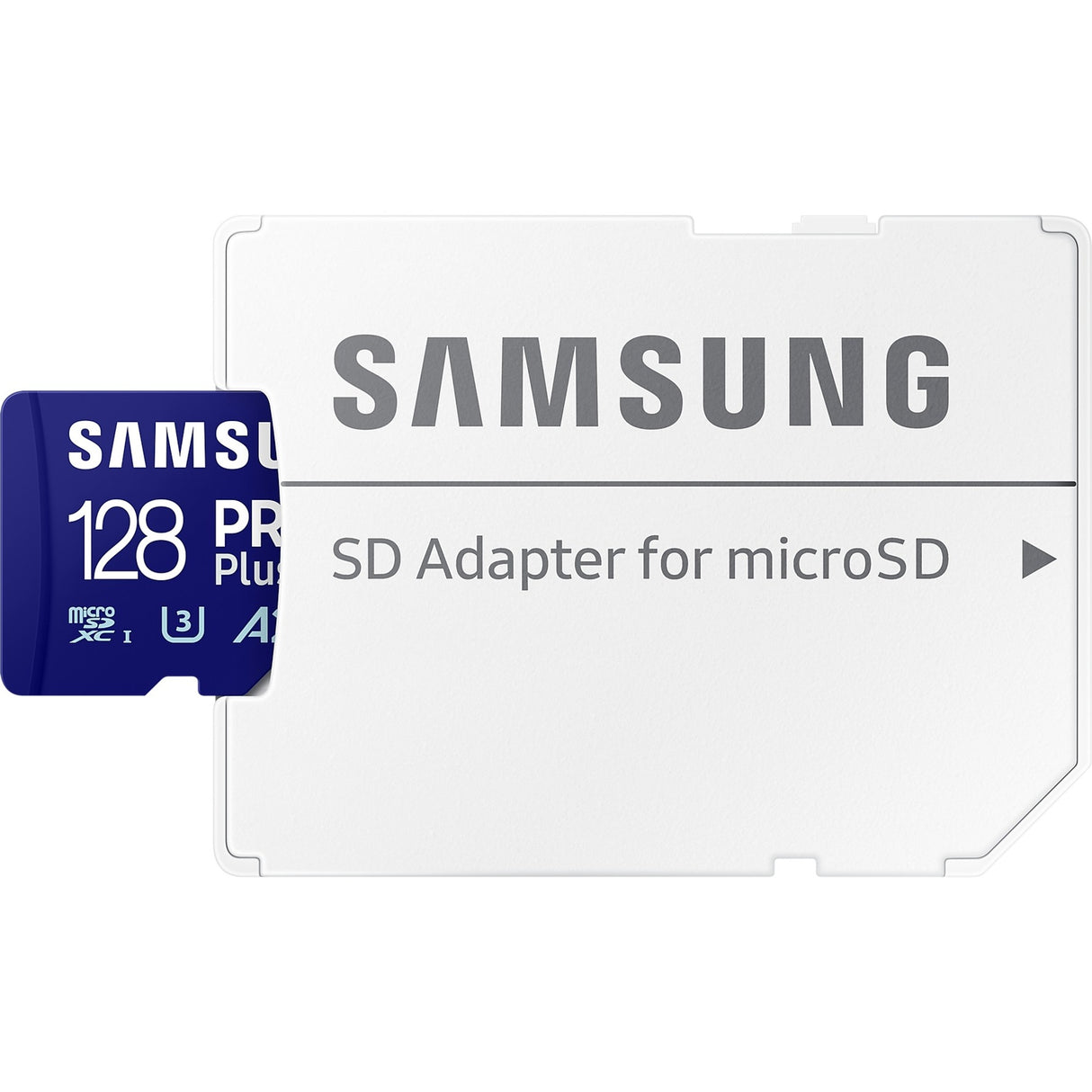 Samsung pro plus 128 gb microsdxc (2023) geheugenkaart (blauw, uhs-i u3, class 10, v30, a2)