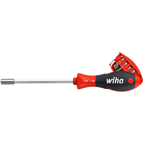 Wiha schroevendraaier met bitmagazijn magnetisch assorti met 8 bits, 1 4 - 32901