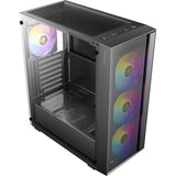 Antec ax65 argb midi tower behuizing (zwart | 3x usb-a | tempered glass)