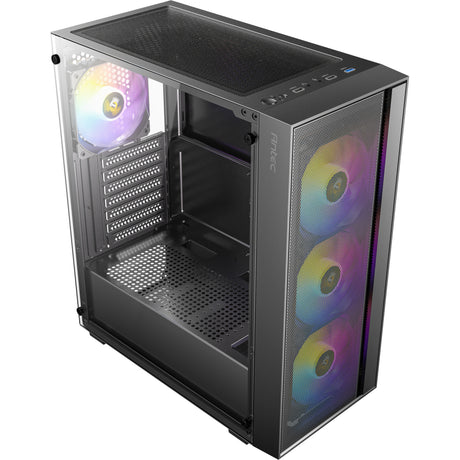 Antec ax65 argb midi tower behuizing (zwart | 3x usb-a | tempered glass)