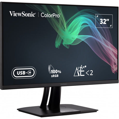 Viewsonic vp3256-4k 31.5 monitor (zwart (mat), 1x displayport, 2x hdmi, 1x usb-c, 2x usb-a)