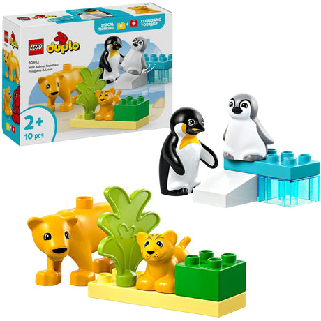 Lego duplo stad families van wilde dieren: pinguïns en leeuwen speelgoed voor peuters 10442
