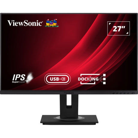Viewsonic vg2756-4k docking monitor 27 (zwart (mat), 1x displayport, 2x hdmi, 1x usb-c, 2x usb-a, 1x rj-45)