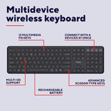 Trust vaiya draadloos toetsenbord (zwart, us lay-out (qwerty), 100%, bluetooth 2.4ghz)