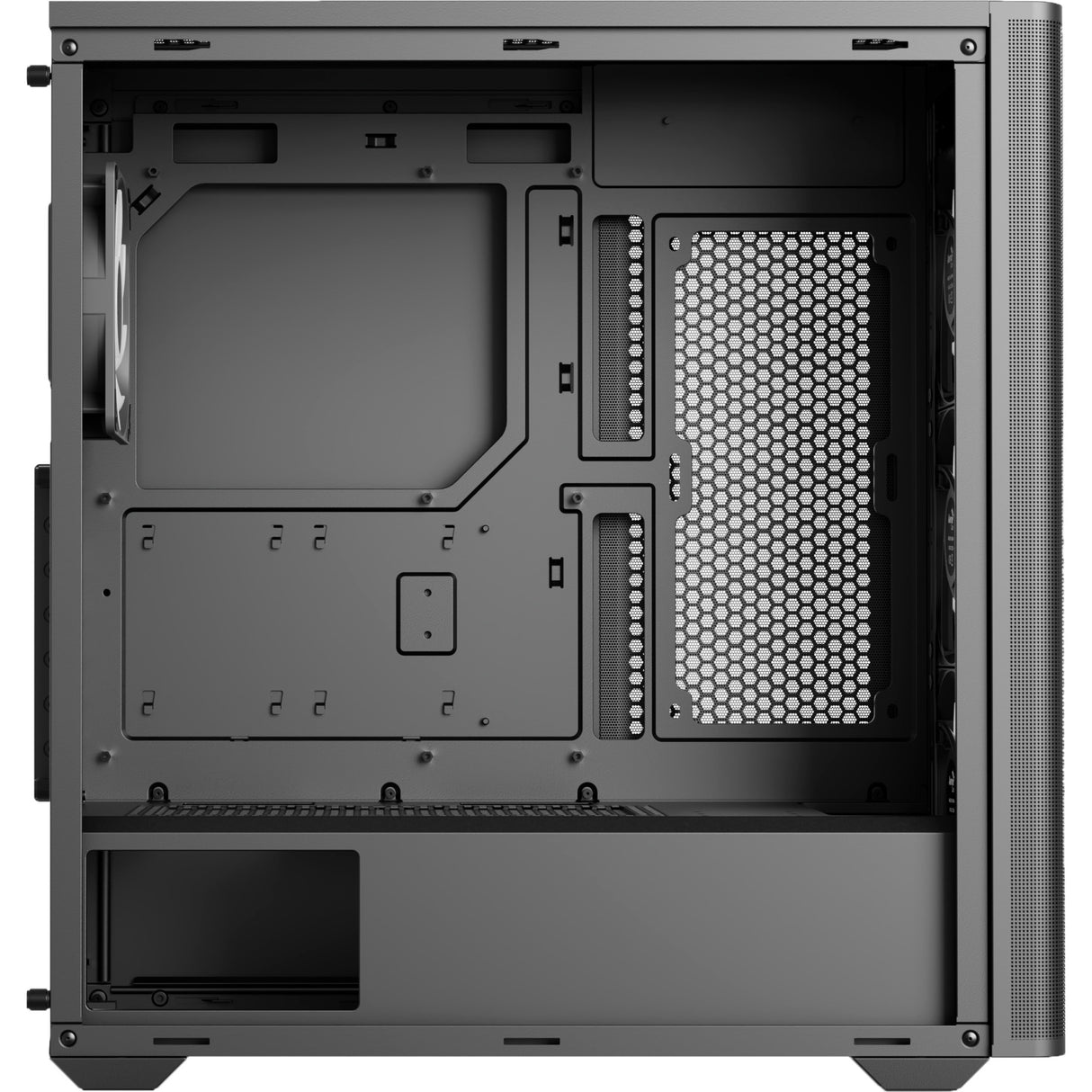 Aerocool b301a mini tower behuizing (zwart | 1x usb-a | 1x usb-c | rgb)