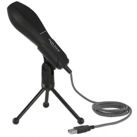 Delock usb condenser microfoon (zwart, met tafel standaard)