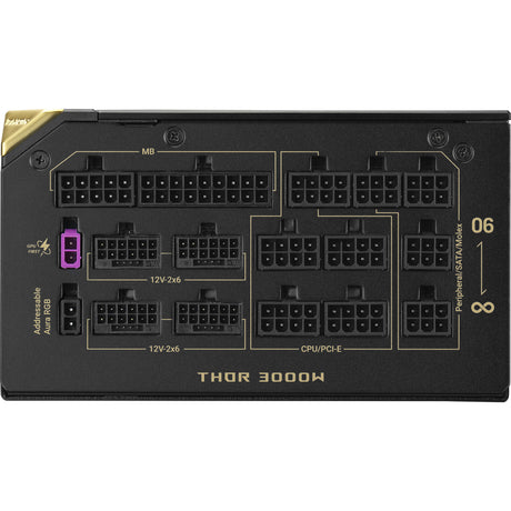 Asus rog thor titanium iii edition 20 (rog equalizer) modulaire 3000 watt voeding (zwart, 4x 12v-2x6, 3x pcie)