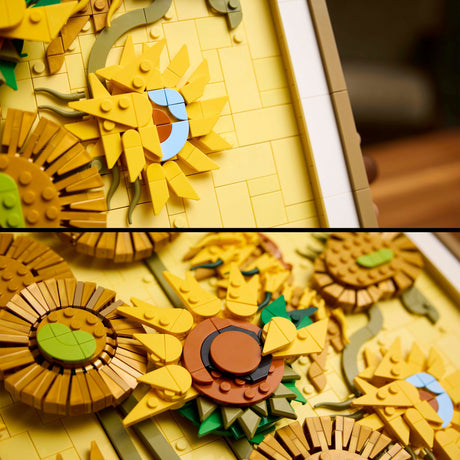 Lego art vincent van gogh – zonnebloemen bouwpakket voor volwassenen en wanddecoratie 31215