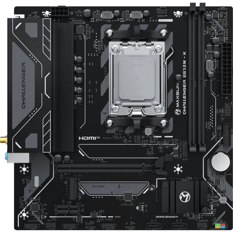 Maxsun ms-challenger b850m-k wifi socket am5 moederbord (zwart, raid, gb-lan, wlan, bt, sound, µatx)