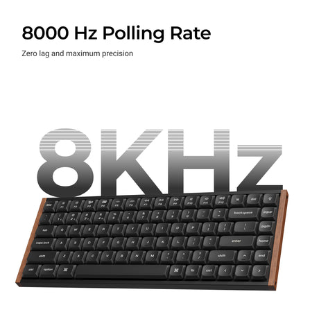 Keychron k3 ultra 8k wireless custom mechanical keyboard (zwart, us lay-out (qwerty), milk pom brown, 75%, rgb leds, lsa double-shot pbt, usb-c | 2.4 ghz | bluetooth 5.2)