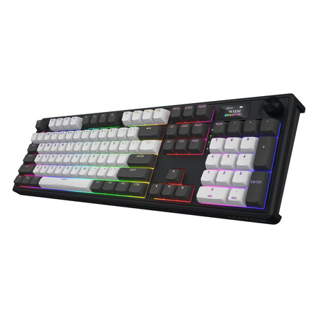 Hator skyfall pro wireless rgb mechanisch gaming toetsenbord (zwart, us lay-out (qwerty), hator aurum vanilla silent, 100%, rgb, double-shot pbt, hot-swap, 2.4ghz bluetooth usb-c)