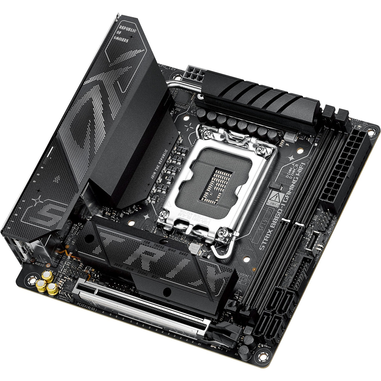 Asus rog strix b860-i gaming wifi socket 1851 moederbord (raid, 2.5 gb-lan, wi-fi 7, bt, sound, mini-itx)
