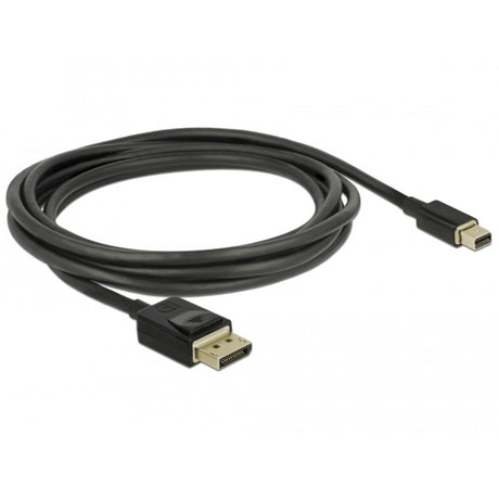 Delock mini displayport > displayport kabel (zwart, 2 meter, 8k 60 hz )