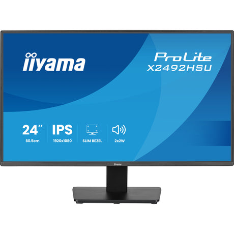 Iiyama prolite x2492hsu-b1 24 monitor (zwart (mat), 1x displayport, 1x hdmi, 2x usb-a, 120 hz)