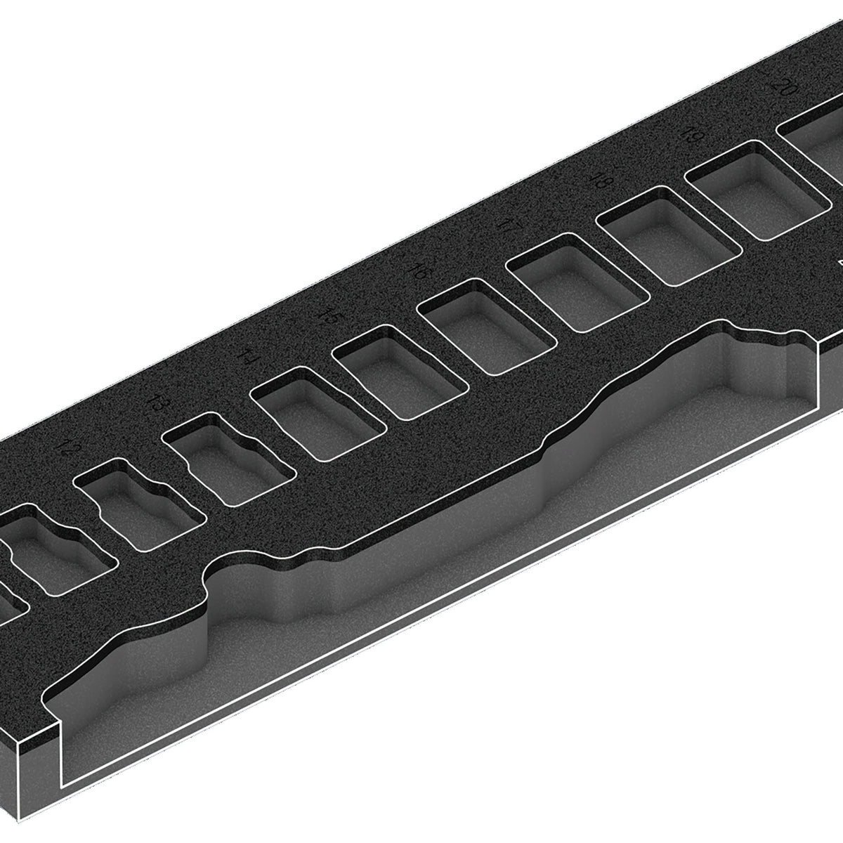Wera 9722 schuimrubberen inzetstuk met 8000 c zyklop ratel 1 2 set 1, 31-delig - 05150112001