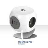 Act connectivity act stekkerdoos kubus met 3 stopcontacten, 30w power delivery usb-c a poorten, kabellengte 1,5m ac2425