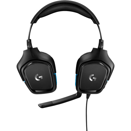 Logitech g432 7.1 surround sound wired over-ear gaming headset (zwart blauw, pc, playstation 4, playstation 5, xbox one, xbox series x|s, nintendo switch)