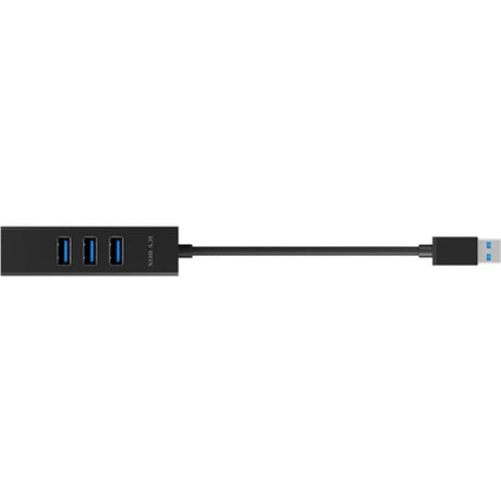 Icy box ib-hub1419-lan usb-hub (zwart, 3x usb-a 3.2 (5 gbit s), 1x lan)