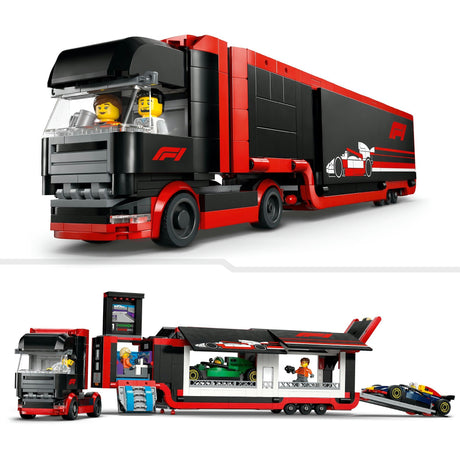 Lego city f1 truck met rb20 en amr24 f1® auto's speelset - 60445