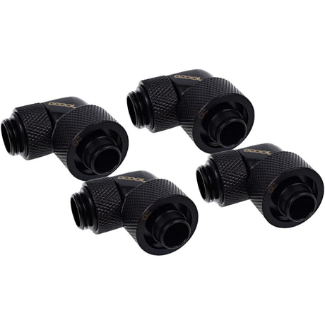 Alphacool eiszapfen 16 10mm screw-on nozzle 90° rotatable g1 4 verbinding (zwart, 4 stuks)