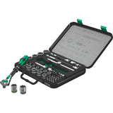 Wera 8100 sa sc 2 zyklop doppenset gereedschapsset (zwart groen, 43-delig, snelheidsratel met draaibare kop)