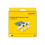 Delock pci express x1 card to 2 x rj45 2.5 gigabit lan rtl8125 netwerkadapter