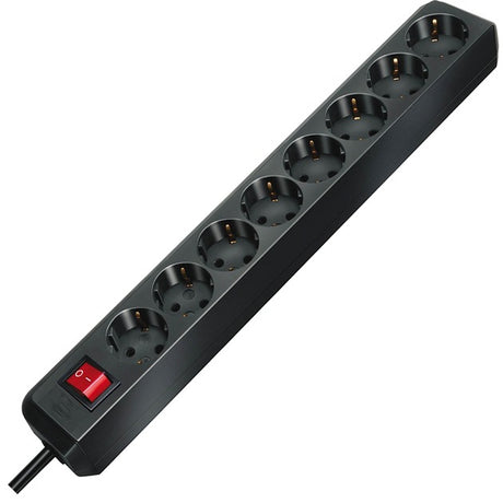 Brennenstuhl eco-line stekkerdoos 8x (zwart, 8x stekker, 1159300018, voor 8 stekkers)