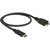 Delock usb-c 3.2 gen 2 naar micro-usb-b 3.2 gen 2 kabel (zwart, 0,5 meter)