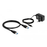 Delock usb-hub 10 gbps met 4 usb-a + 1 quick charge poort (grijs, incl. voeding)
