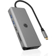 Icy box ib-dk4061-cpd dockingstation (antraciet, usb-a, usb-c, hdmi, kaartlezer, gigabit lan)