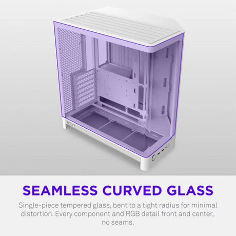 Nzxt h6 rgb+ midi tower behuizing (wit | 2x usb-a | 1x usb-c | rgb | tempered glass)