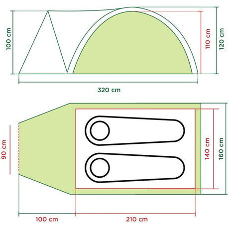 Coleman darwin 2+ tent (groen grijs)