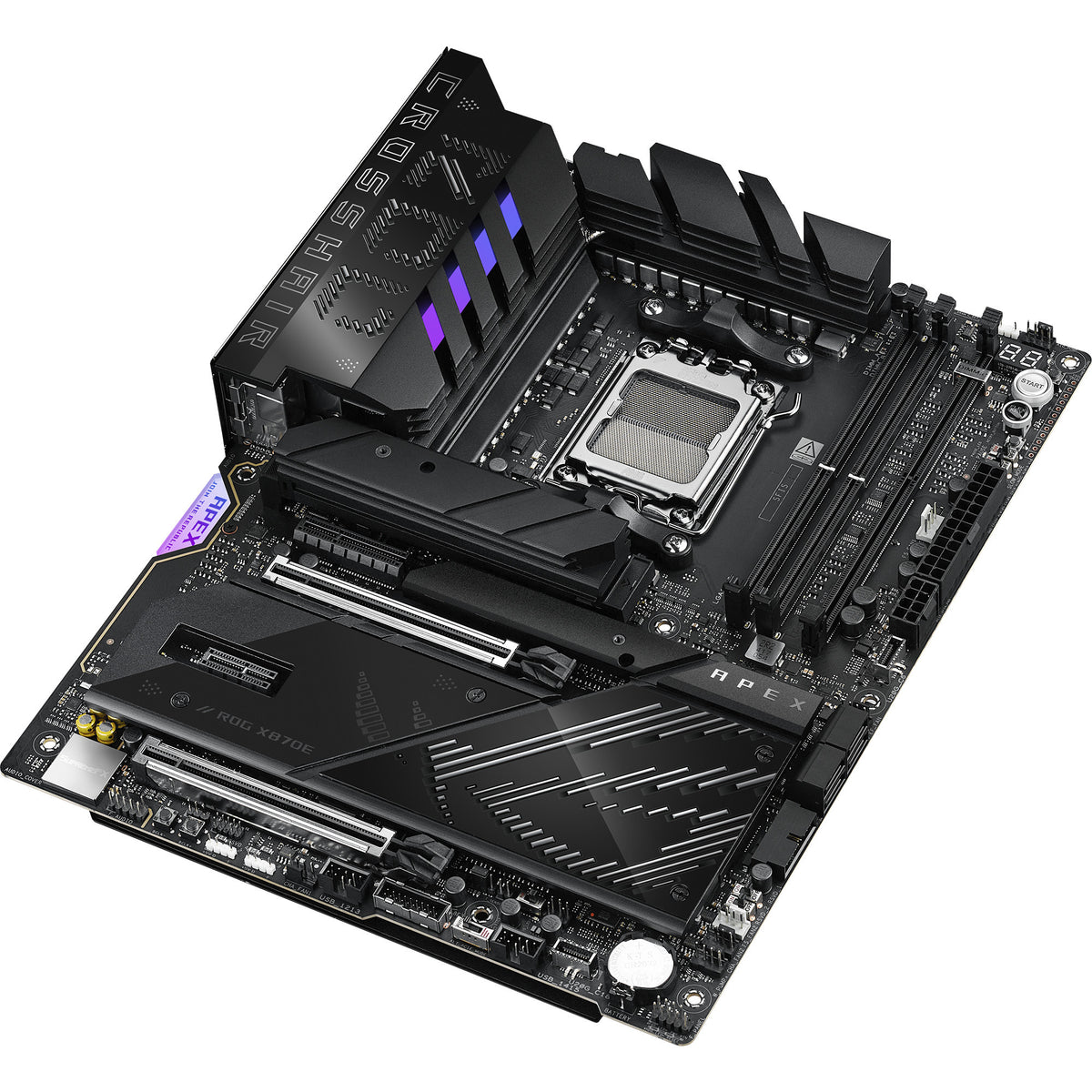 Asus rog crosshair x870e apex socket am5 moederbord (raid, 5gb-lan, wi-fi 7, bt, sound, atx)