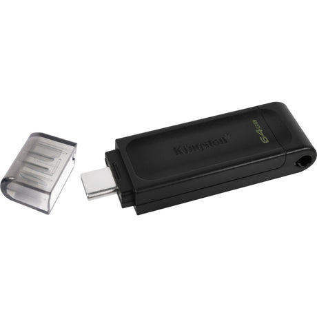 Kingston datatraveler 70 64 gb usb-stick (zwart, dt70 64gb, usb-c 3.2 gen 1)
