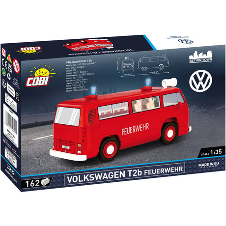 Cobi volkswagen t2b brandweerwagen constructiespeelgoed (schaal 1:35)
