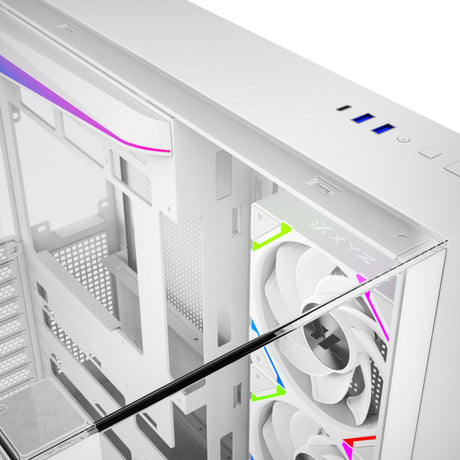 Xyz pc gear tesseract a-rgb midi tower behuizing (wit | 2x usb-a | 1x usb-c | rgb | tempered glass)