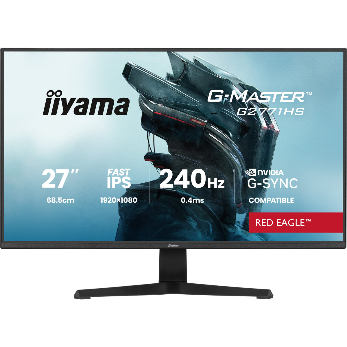 Iiyama g-master red eagle g2771hs-b1 27 gaming monitor (zwart, 1x displayport, 2x hdmi, 240 hz)